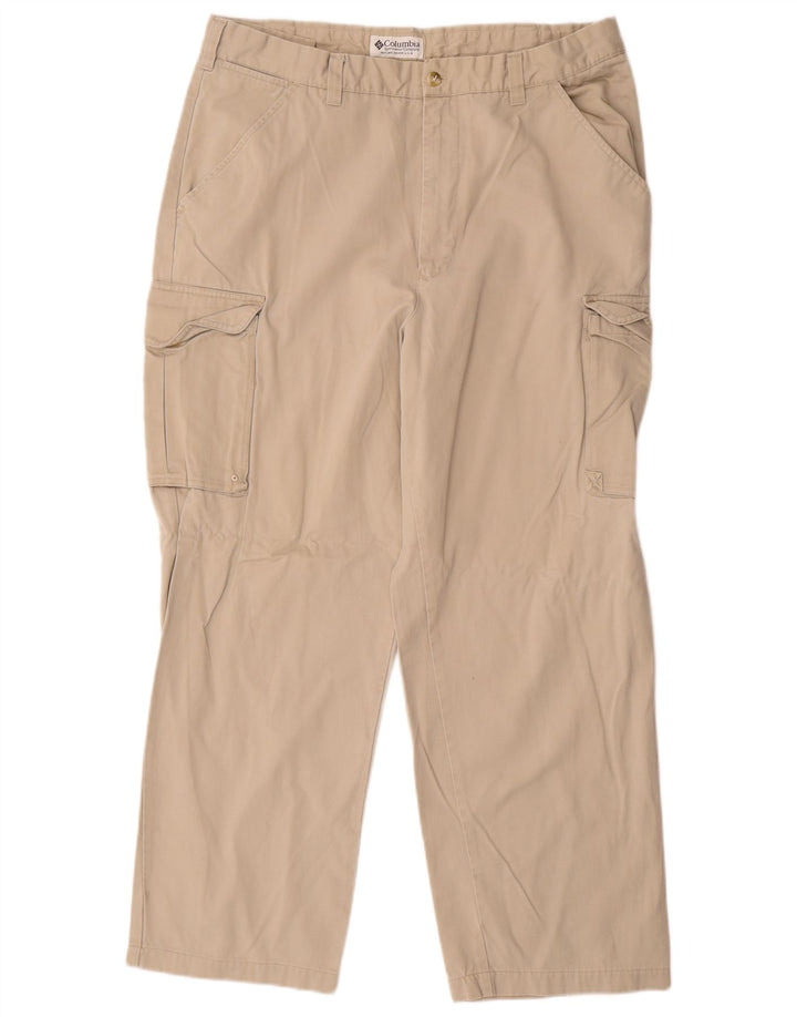 COLUMBIA Mens Straight Cargo Trousers W36 L29 Beige Cotton