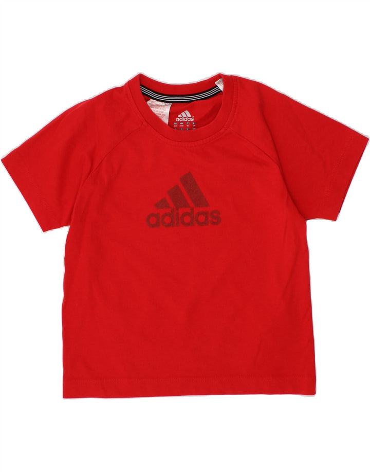 ADIDAS Boys Graphic T-Shirt Top 3-4 Years Red Cotton Vintage Adidas and Second-Hand Adidas from Messina Hembry 