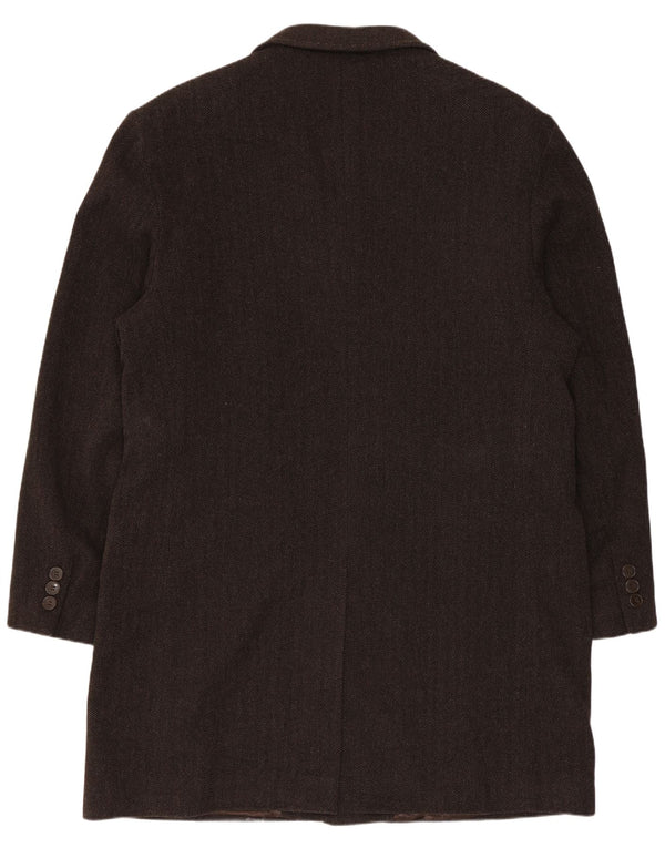 Conbipel Mens Chesterfield Coat IT 54 XL Brown Herringbone Wool