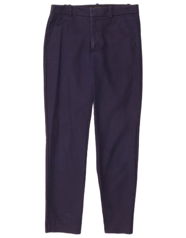 Zara Womens Slim Chino Trousers EU 34 2XS W24 L26 Navy Blue Cotton
