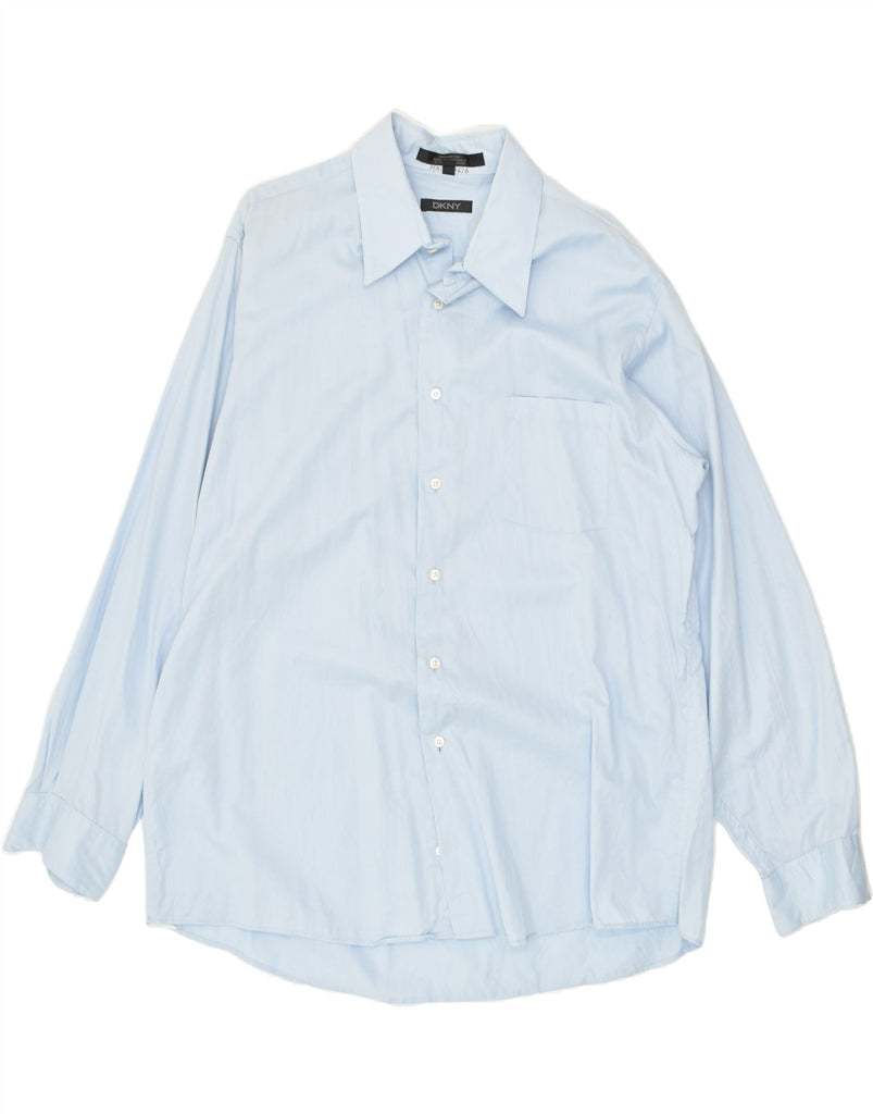 DKNY Mens Shirt Size 17 XL Blue Cotton | Vintage Dkny | Thrift | Second-Hand Dkny | Used Clothing | Messina Hembry 