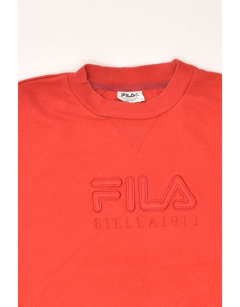 FILA Boys Graphic Sweatshirt Jumper 13-14 Years Red Cotton | Vintage Fila | Thrift | Second-Hand Fila | Used Clothing | Messina Hembry 