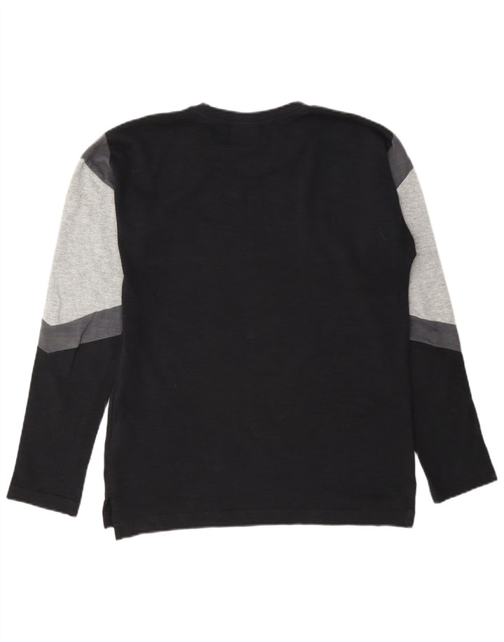 Nike Boys Top Long Sleeve 12-13 Years Large Black Colourblock Cotton