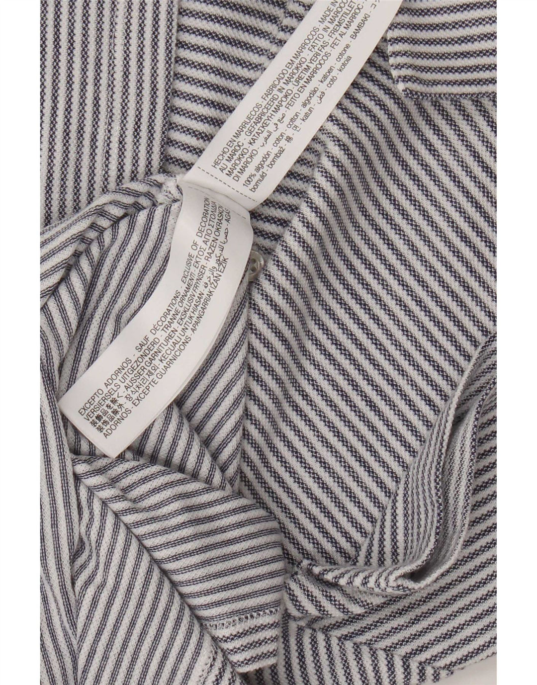 Massimo Dutti Mens Polo Shirt Medium Blue Pinstripe Cotton