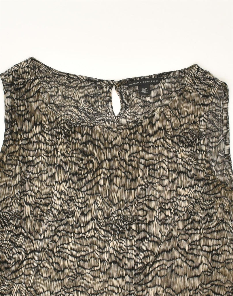 BANANA REPUBLIC Womens Blouse Top UK 8 Small Grey Animal Print Polyester | Vintage Banana Republic | Thrift | Second-Hand Banana Republic | Used Clothing | Messina Hembry 