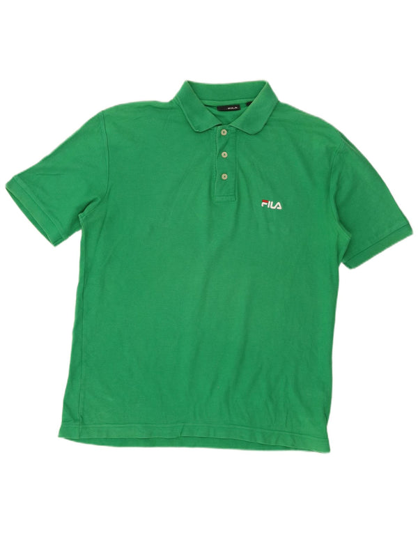 Fila Mens Polo Shirt Small Green Cotton