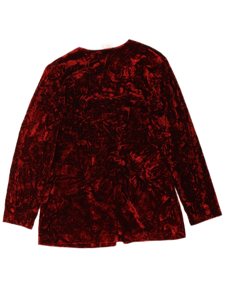 Classics Womens Loose Fit Blazer Jacket UK 10 Small Burgundy