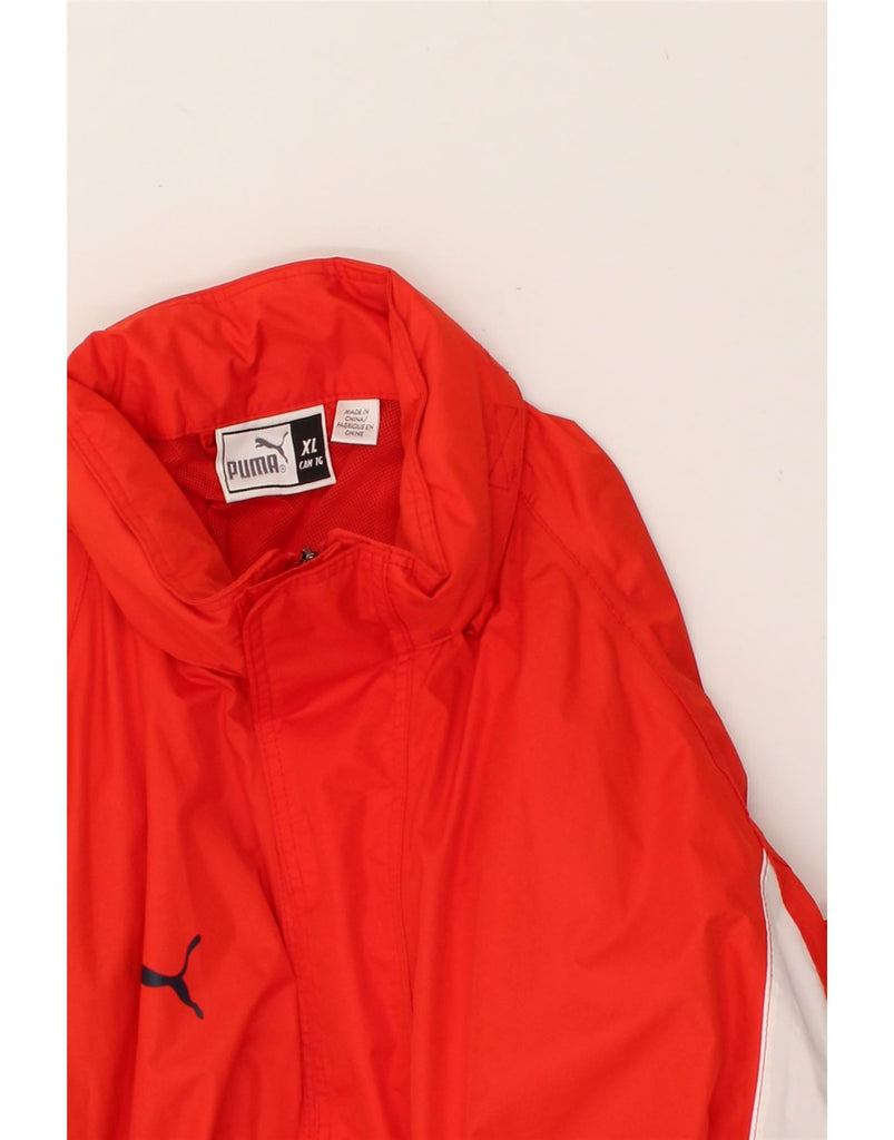 PUMA Mens Tracksuit Top Jacket XL Red Colourblock Polyester | Vintage Puma | Thrift | Second-Hand Puma | Used Clothing | Messina Hembry 