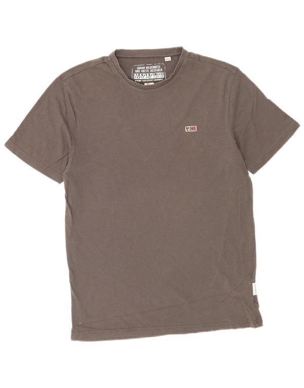 Napapijri Mens T-Shirt Top Small Grey Cotton