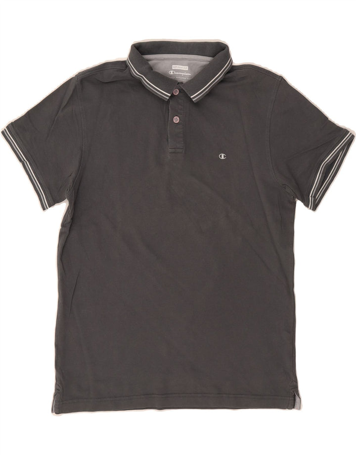 CHAMPION Mens Polo Shirt Large Grey Cotton Vintage Champion and Second-Hand Champion from Messina Hembry 