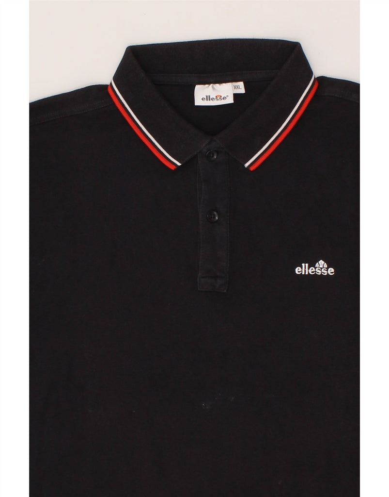 ELLESSE Boys Polo Shirt 15-16 Years 2XL Black Vintage Ellesse and Second-Hand Ellesse from Messina Hembry 