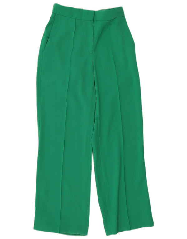 Reiss Womens Petite Loose Fit Chino Trousers UK 6 XS W24 L29 Green