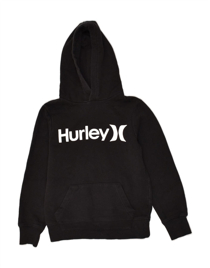 HURLEY Boys Graphic Hoodie Jumper 7-8 Years Black Cotton | Vintage Hurley | Thrift | Second-Hand Hurley | Used Clothing | Messina Hembry 