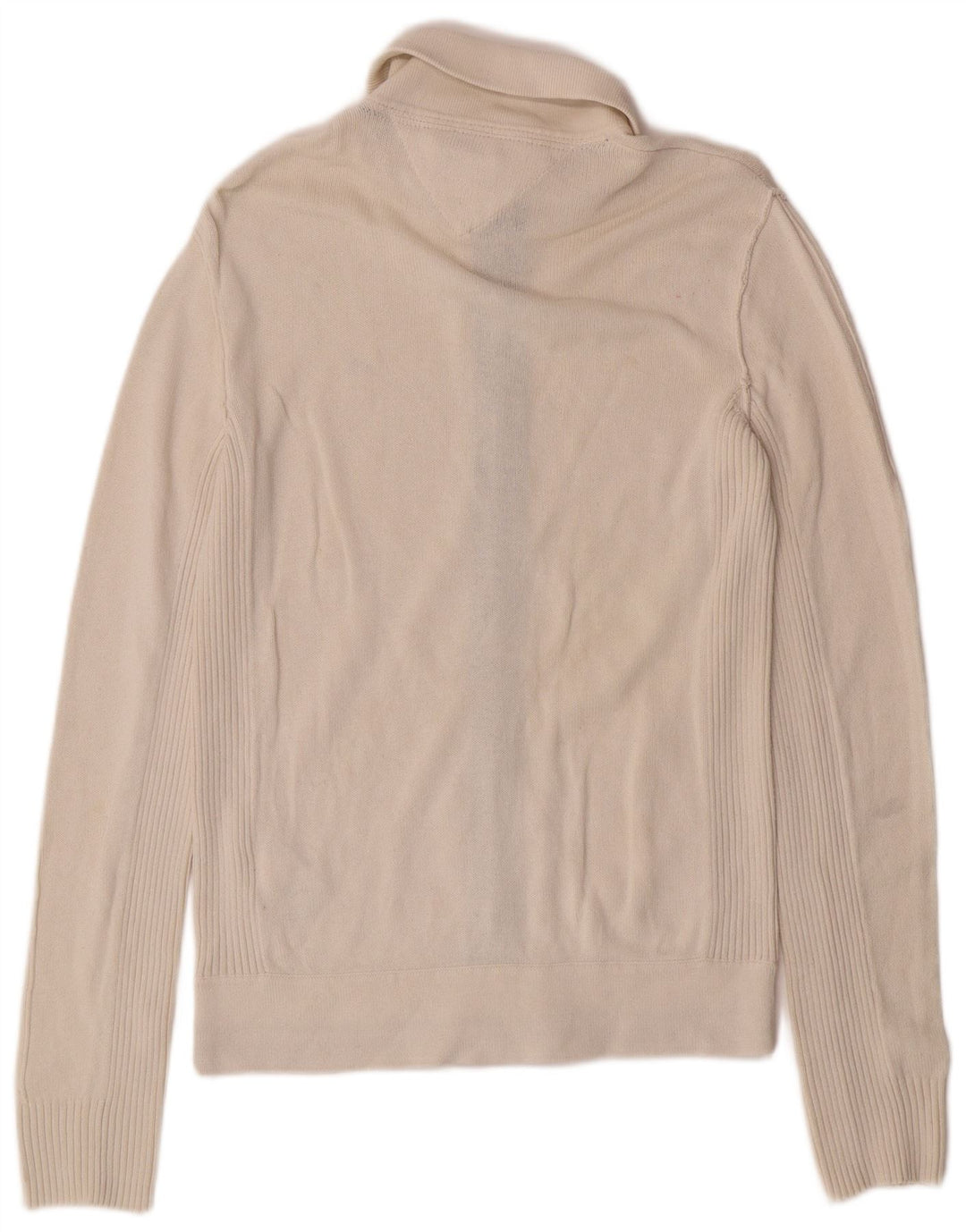 Tommy Hilfiger Mens Cardigan Sweater Small Off White Cotton