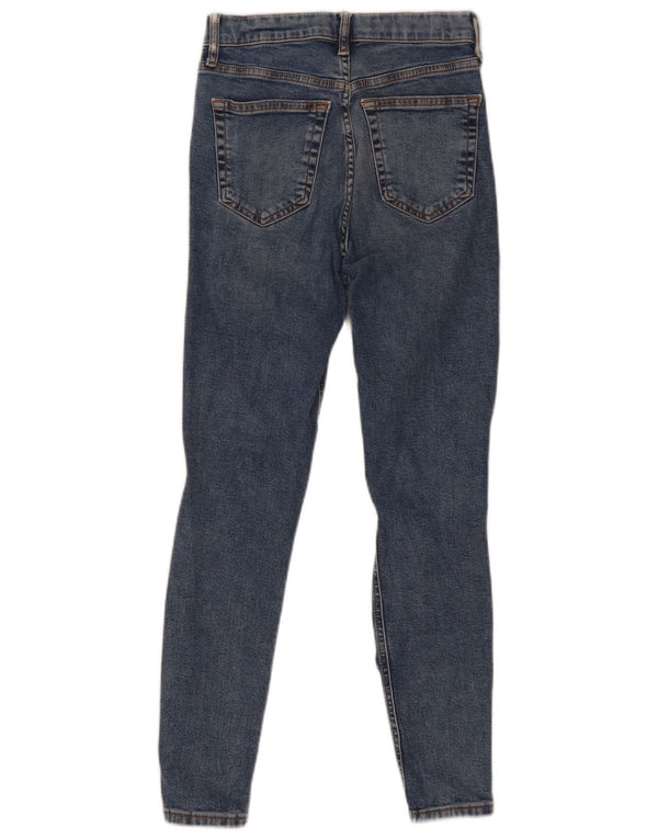 Topshop Womens Jamie Distressed Skinny Jeans W26 L26 Blue Cotton