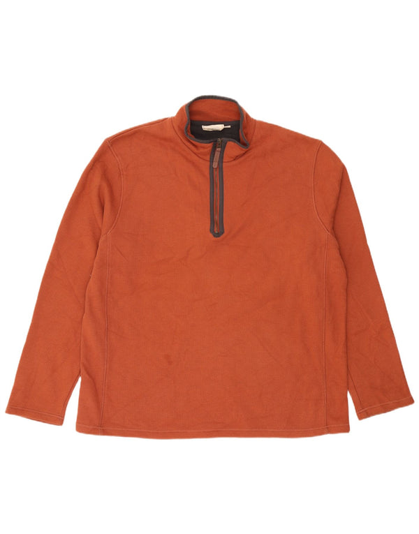 Mountain Warehouse Mens Zip Neck Sweatshirt Jumper XL Brown Cotton