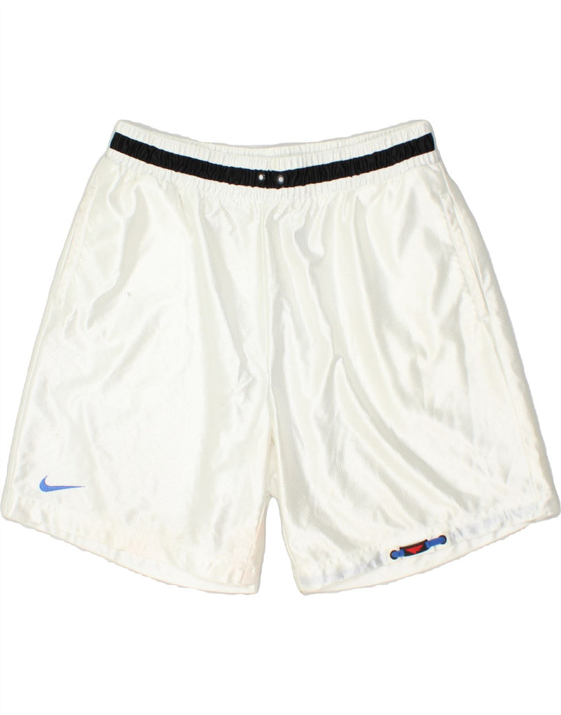 NIKE Mens Graphic Sport Shorts 2XL White Polyester | Vintage Nike | Thrift | Second-Hand Nike | Used Clothing | Messina Hembry 