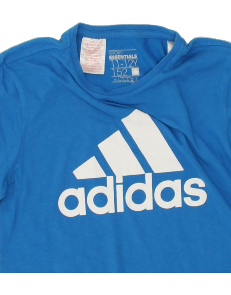 ADIDAS Boys Graphic T-Shirt Top 11-12 Years Blue Cotton | Vintage Adidas | Thrift | Second-Hand Adidas | Used Clothing | Messina Hembry 