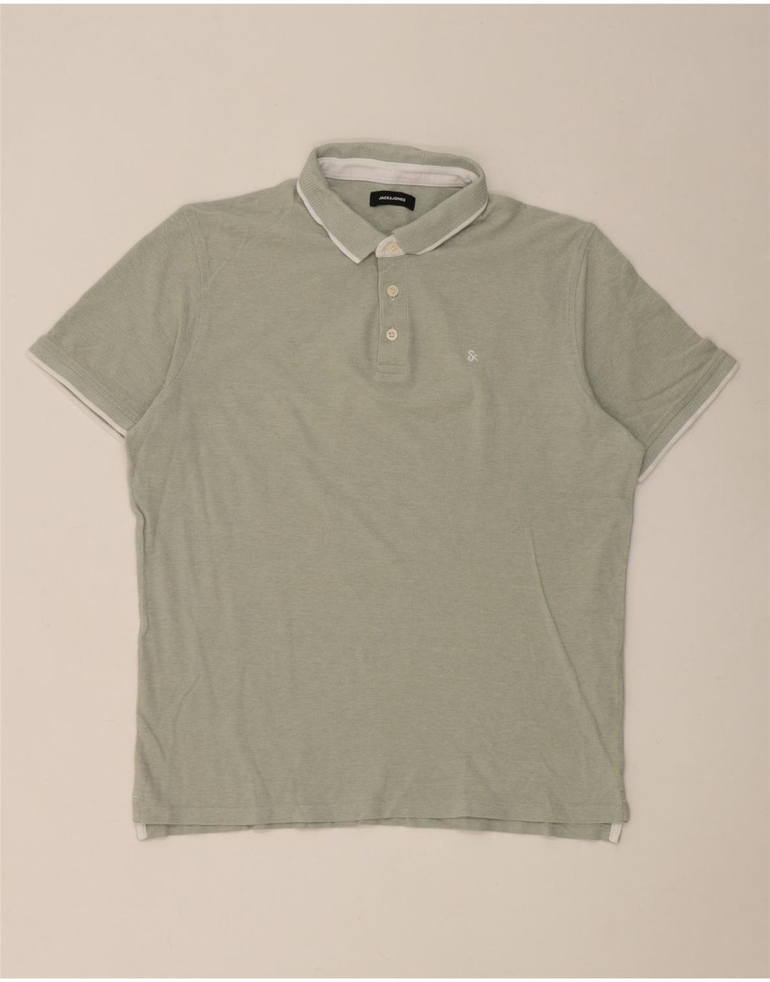 Jack & Jones Mens Polo Shirt 2XL Green Cotton