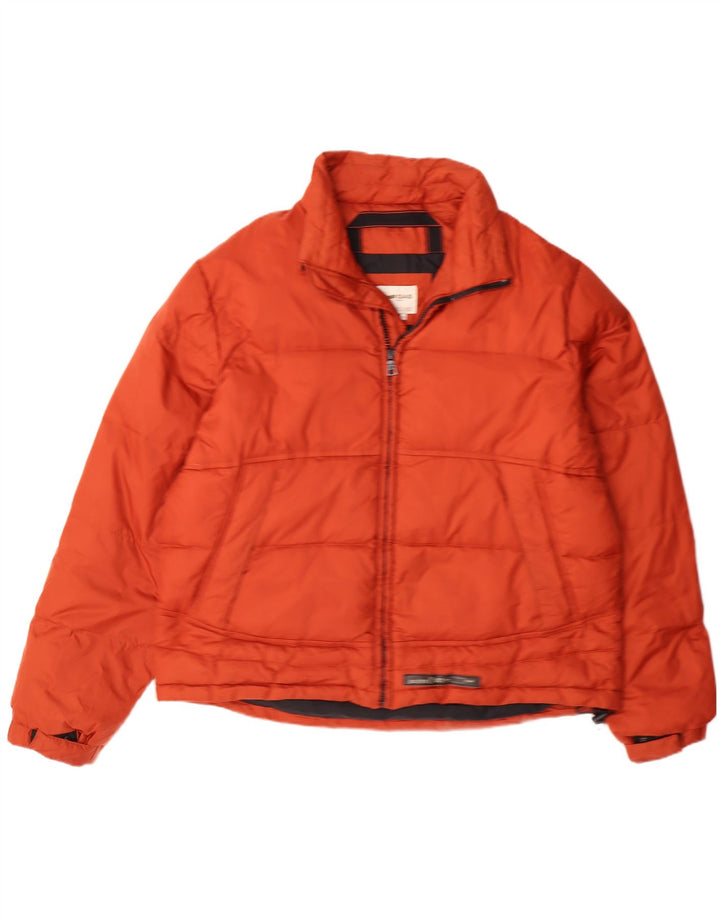 GAS Mens Basic Hooded Padded Jacket UK 2XL Orange Polyamide