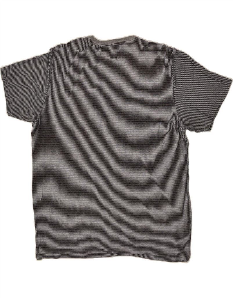 EDDIE BAUER Mens T-Shirt Top Medium Navy Blue Striped Cotton | Vintage Eddie Bauer | Thrift | Second-Hand Eddie Bauer | Used Clothing | Messina Hembry 