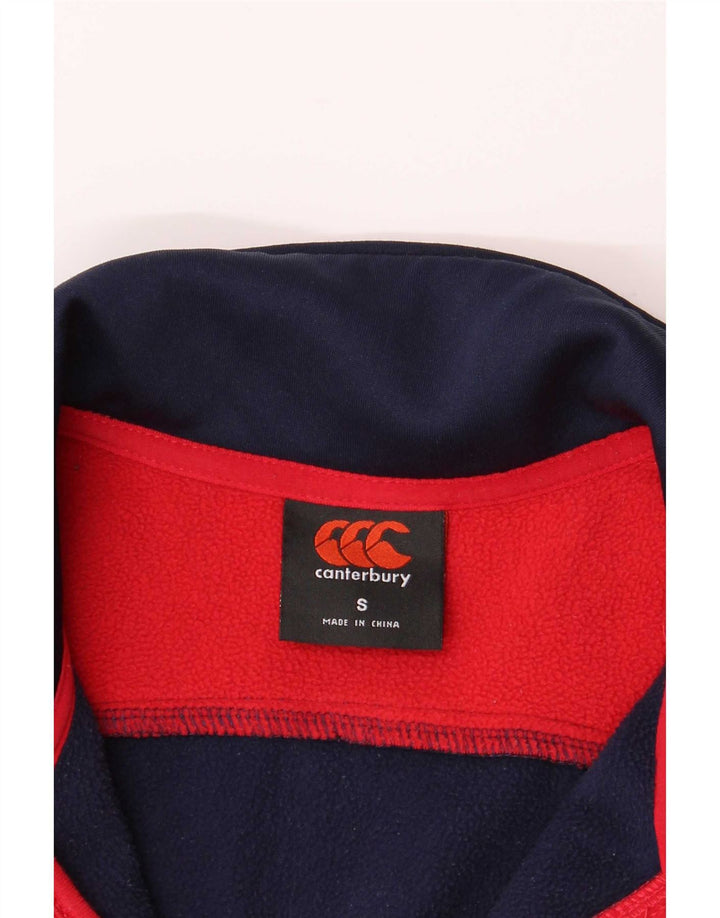 Canterbury Mens Graphic Zip Neck Sweatshirt Jumper Small Red