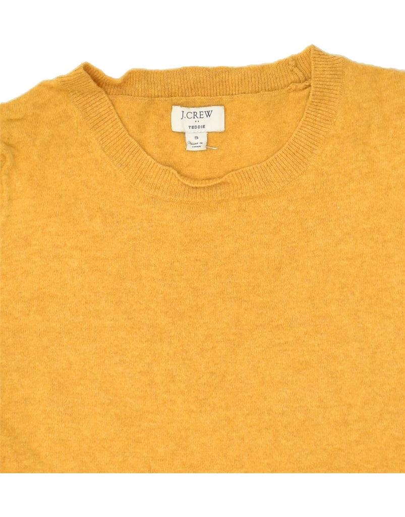 J. CREW Womens Teddie Crew Neck Jumper Sweater UK 10 Small Yellow Cotton | Vintage J. Crew | Thrift | Second-Hand J. Crew | Used Clothing | Messina Hembry 