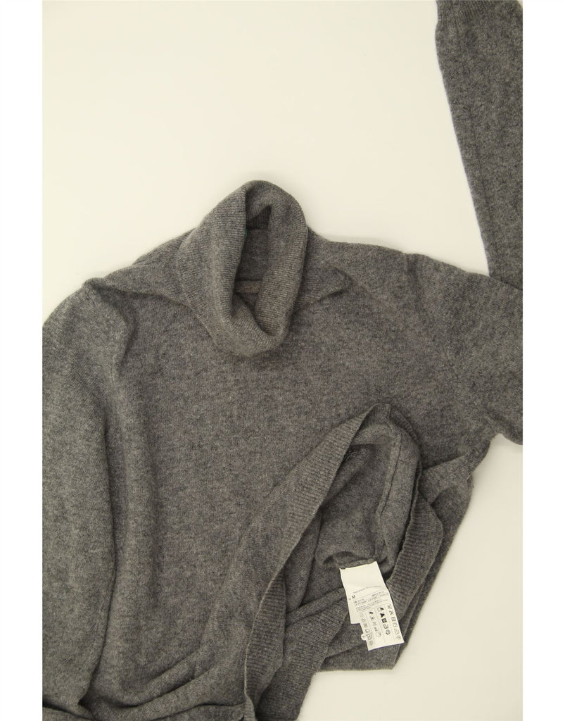 BENETTON Womens Roll Neck Jumper Sweater UK 12 Medium Grey Wool Vintage Benetton and Second-Hand Benetton from Messina Hembry 