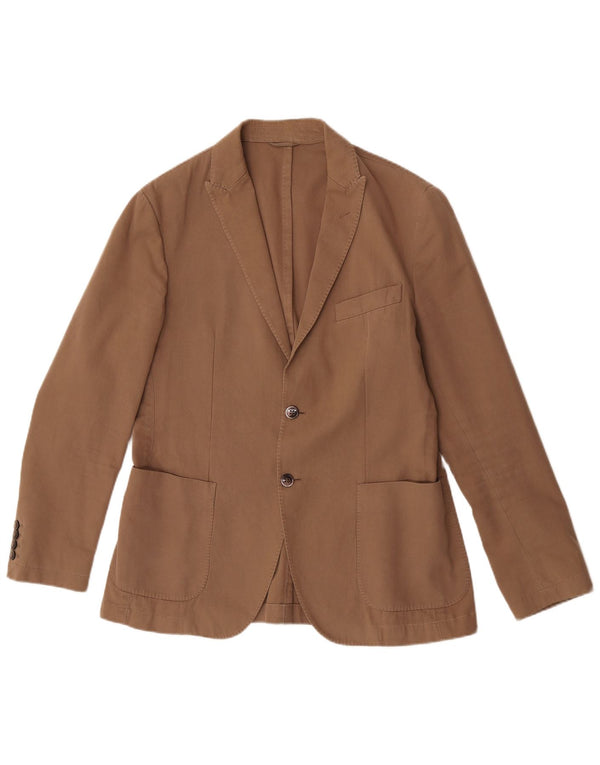 Hackett Mens 2 Button Blazer Jacket UK 40 Large Beige Cotton