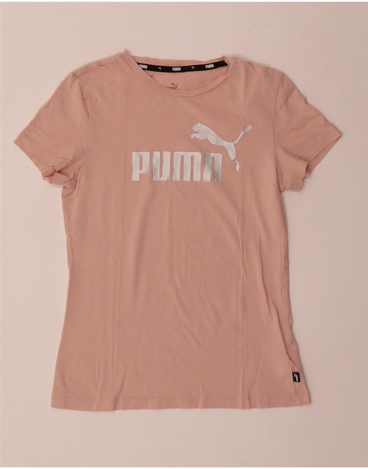PUMA Girls Graphic T-Shirt Top 13-14 Years Pink