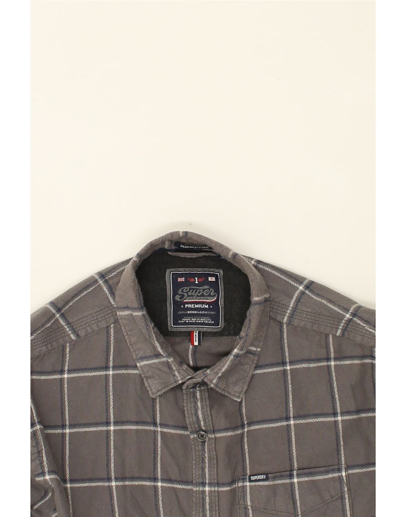 SUPERDRY Mens Shirt Medium Grey Check Cotton | Vintage Superdry | Thrift | Second-Hand Superdry | Used Clothing | Messina Hembry 