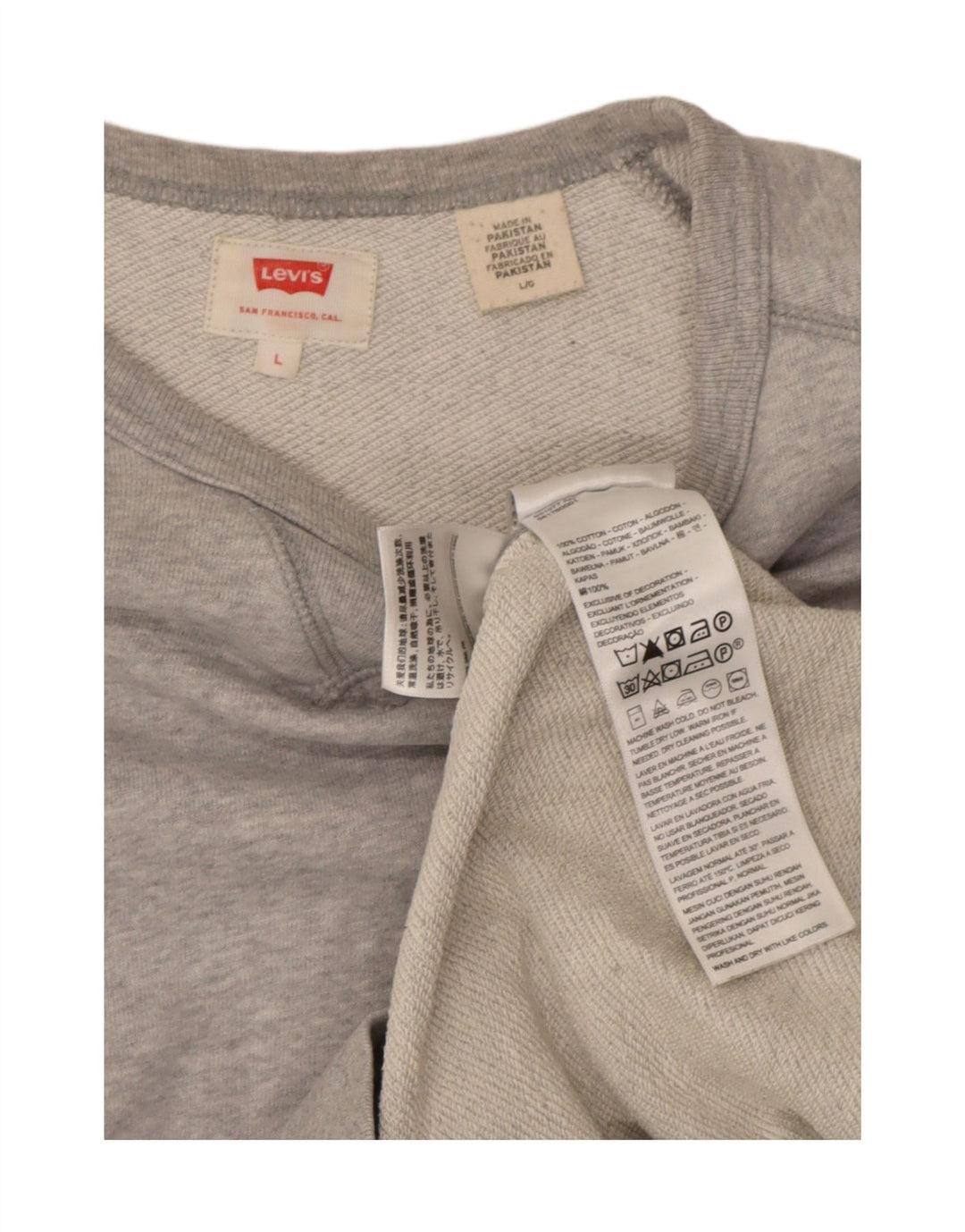 Levi's Mens Sweatshirt Jumper Large Grey Flecked Cotton