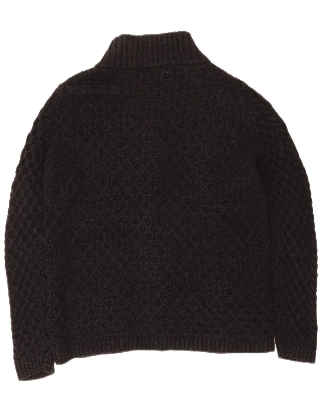 Marks & Spencer Womens Cardigan Sweater UK 14 Large Black Cotton