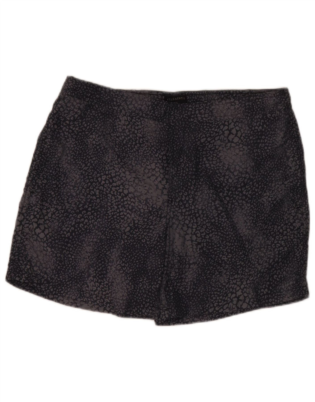 All Saints Mens Swimming Shorts Large  Black Animal Print Polyamide