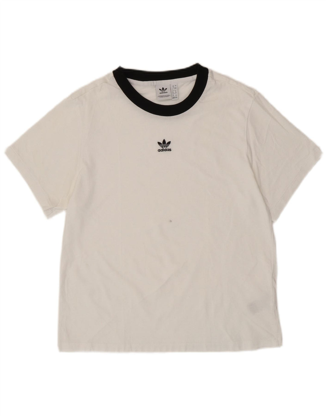 ADIDAS Womens Oversized T-Shirt Top UK 8 Small White Cotton