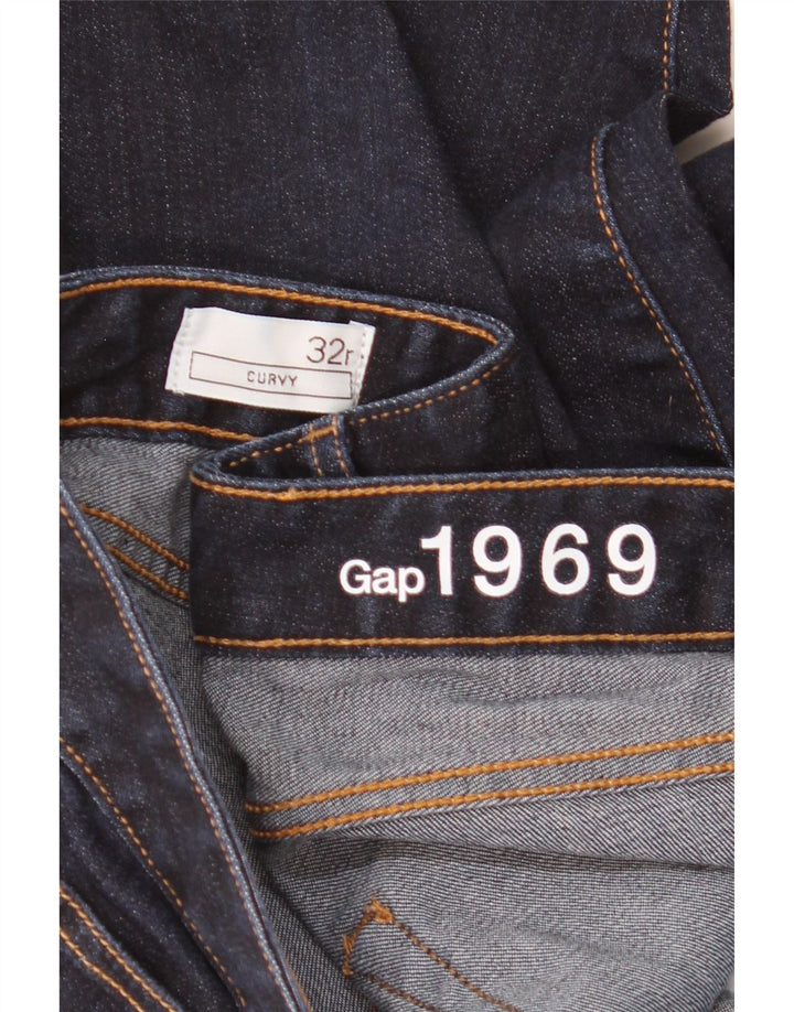 GAP Womens Curvy Flared Jeans W32 L33 Navy Blue Cotton