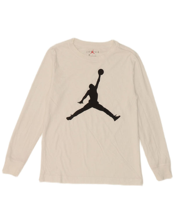 Jordan Boys Graphic Top Long Sleeve 10-11 Years Medium White Cotton