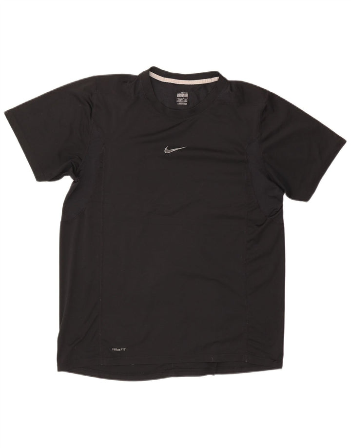 Nike Mens Dri Fit T-Shirt Top UK 42/44 Large Black Polyester