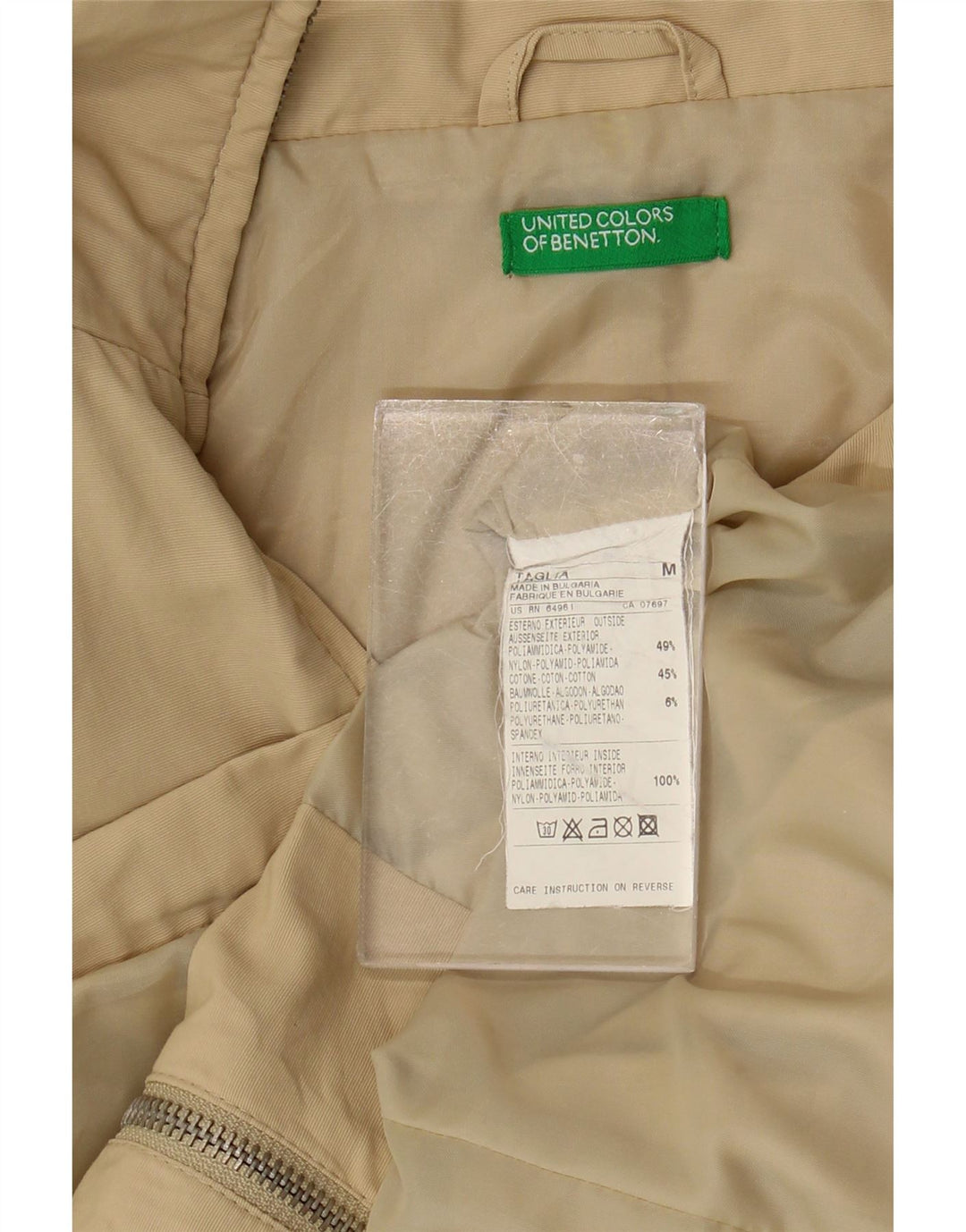 Benetton Womens Utility Jacket UK 14 Medium Beige Polyamide