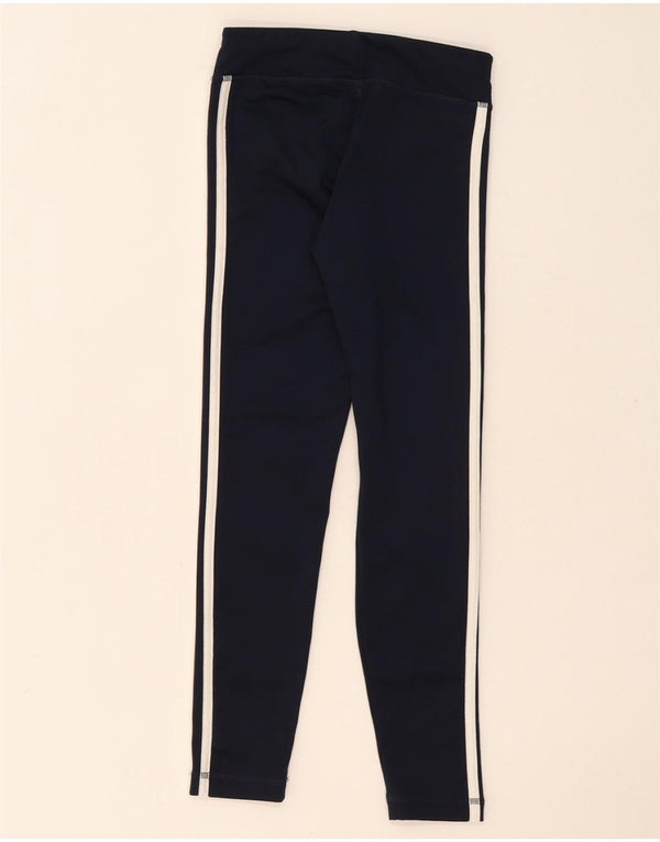 ADIDAS Girls Climalite Leggings 9-10 Years  Navy Blue Polyester