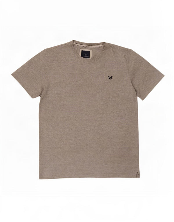 Crew Clothing Mens T-Shirt Top Large Grey Flecked Cotton