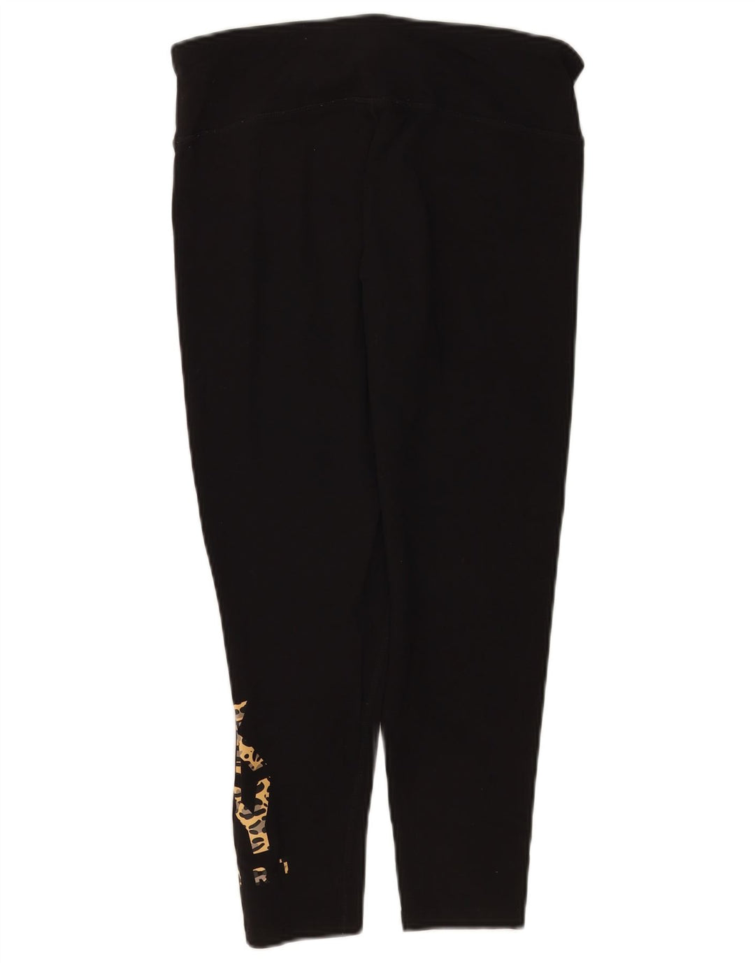 Dkny Womens Graphic Leggings UK 14 Large  Black Cotton