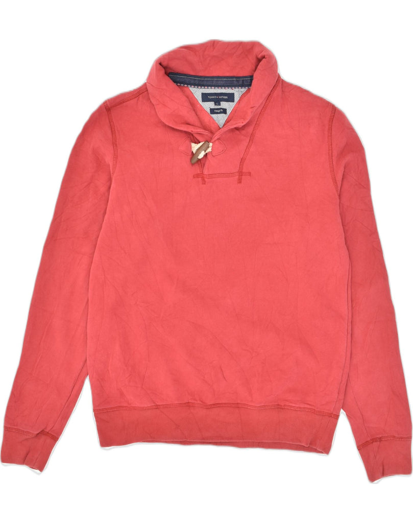 TOMMY HILFIGER Mens Vintage Fit Sweatshirt Jumper Large Red Cotton | Vintage Tommy Hilfiger | Thrift | Second-Hand Tommy Hilfiger | Used Clothing | Messina Hembry 