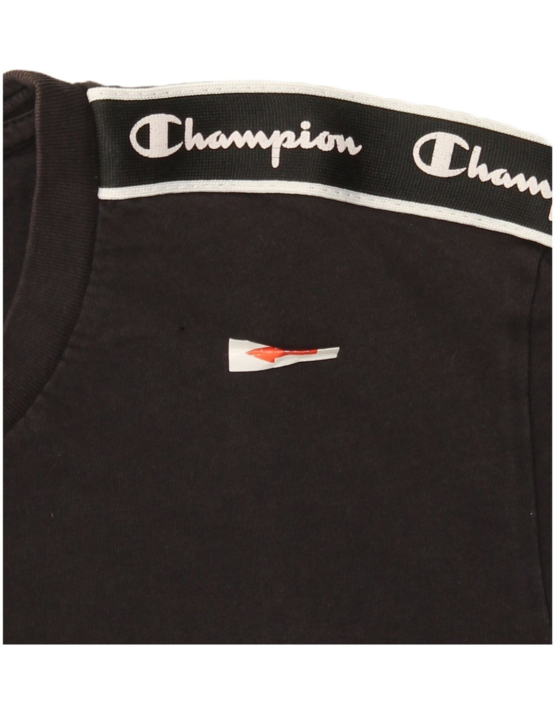 Champion Mens Graphic T-Shirt Top Small Black Cotton