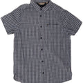Mountain Warehouse Mens Short Sleeve Shirt Large Navy Blue Check Cotton
