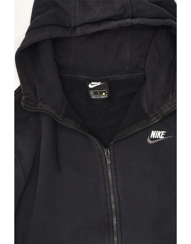 NIKE Mens Zip Hoodie Sweater Medium Black Cotton | Vintage Nike | Thrift | Second-Hand Nike | Used Clothing | Messina Hembry 