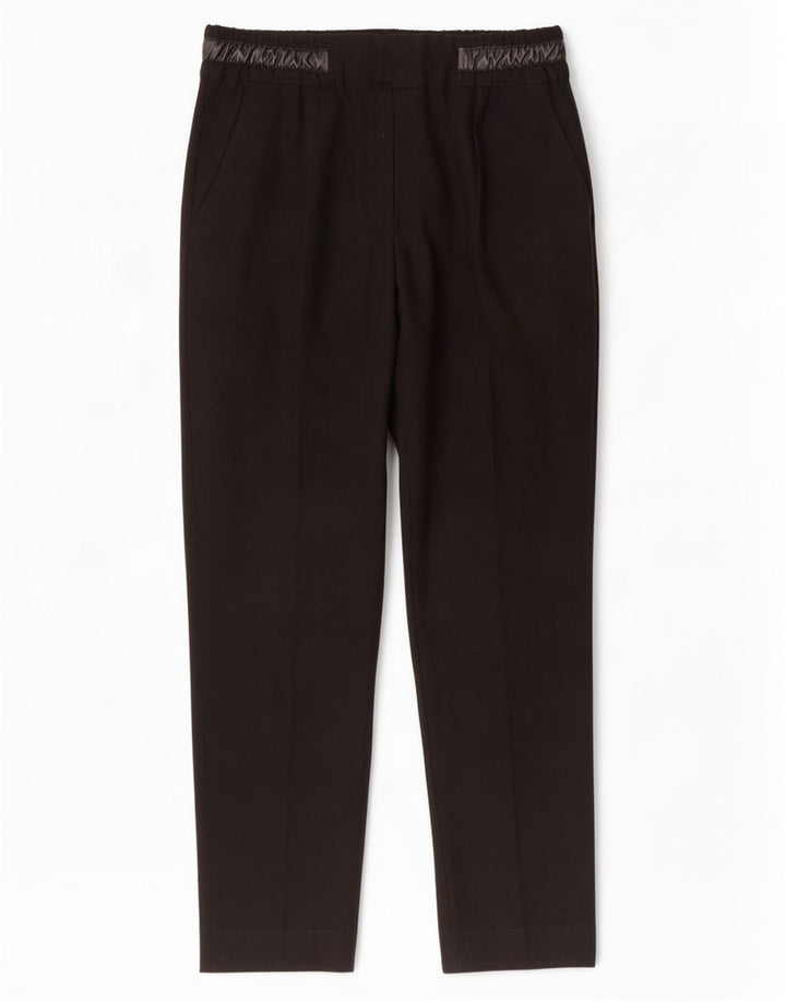 Zara Womens Crop Slim Chino Trousers Small W26 L25 Black