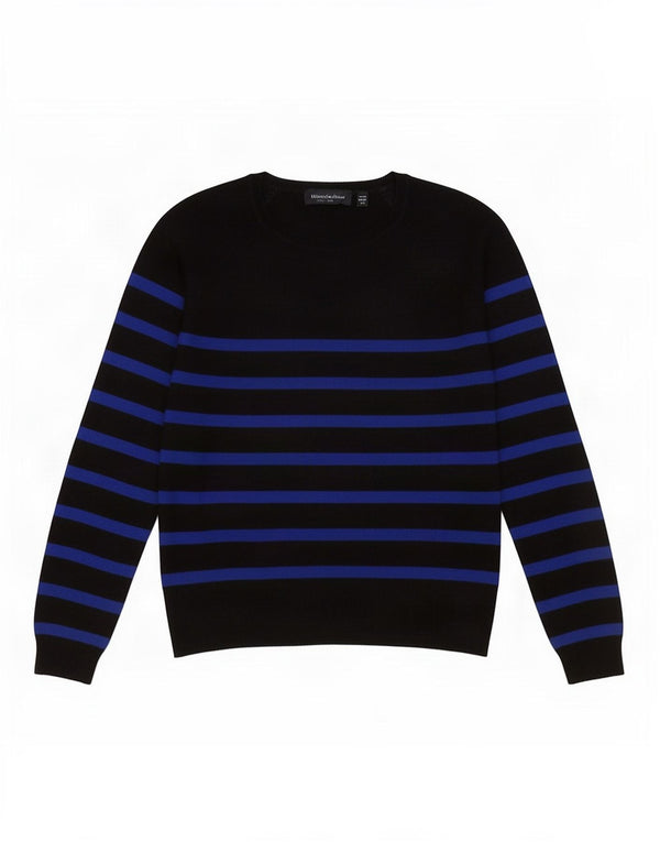 Zara Womens Boat Neck Jumper Sweater UK 16 Large Black Striped