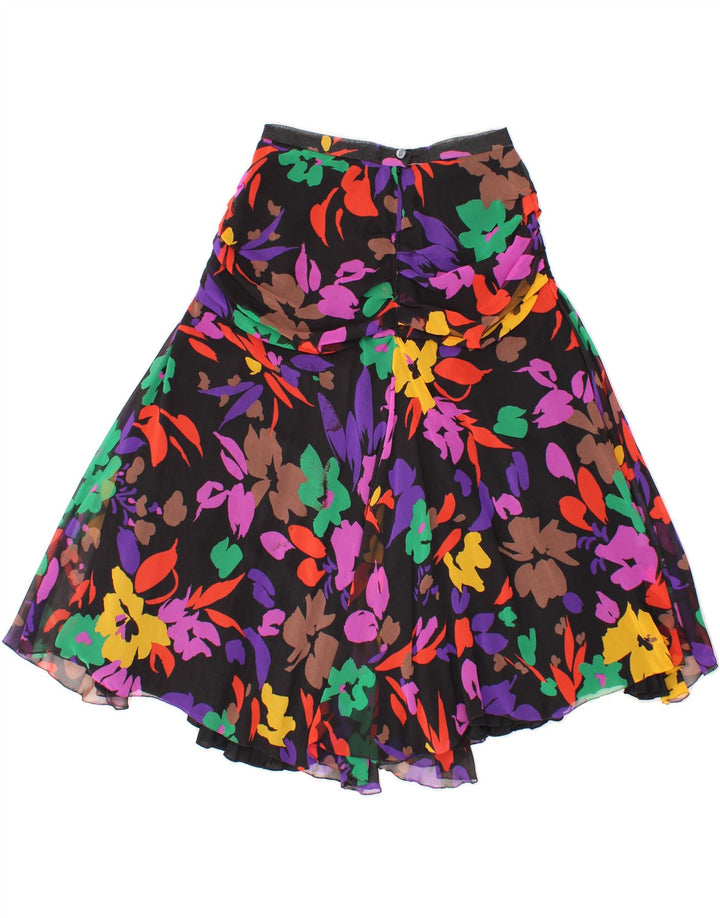 VINTAGE Womens Asymmetrical Skirt W28 Medium Multicoloured Floral Vintage Vintage and Second-Hand Vintage from Messina Hembry 