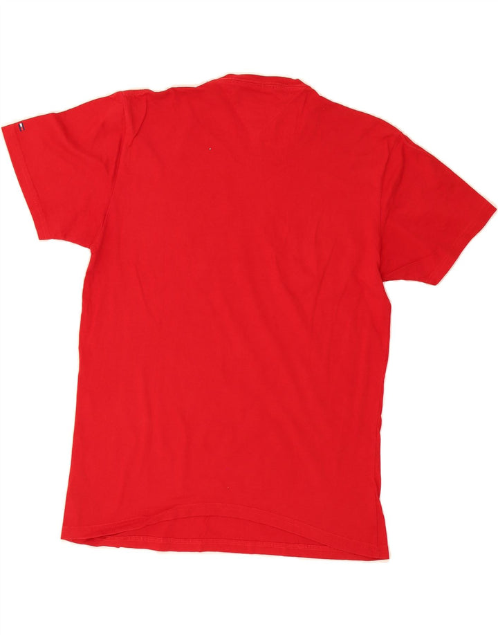 TOMMY HILFIGER Mens Graphic T-Shirt Top Large Red Cotton Vintage Tommy Hilfiger and Second-Hand Tommy Hilfiger from Messina Hembry 